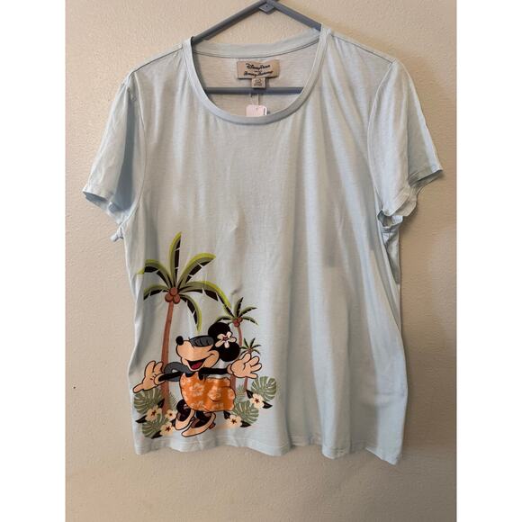 Tommy Bahama Minnie Mouse hawaiian blue top women's large NWT - Picture 1 of 6